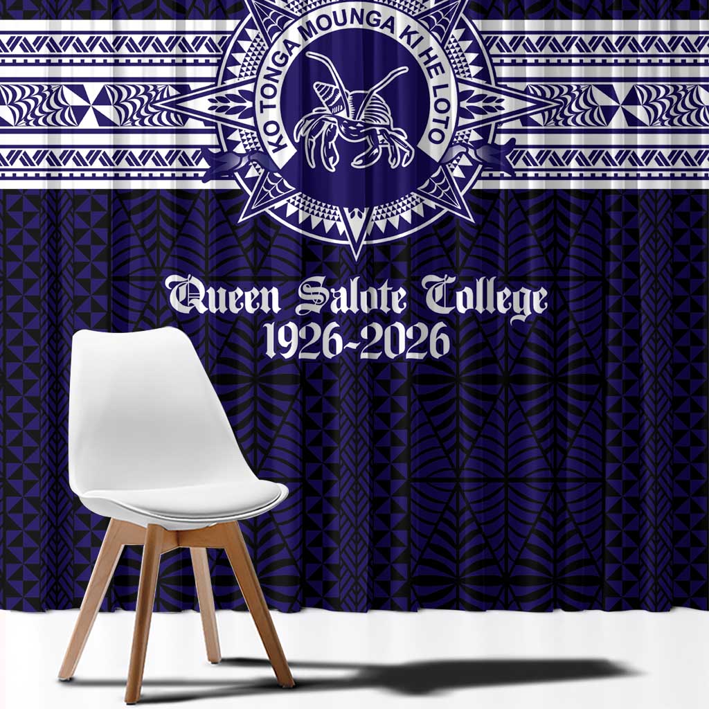 Tonga Queen Salote College 100 years Window Curtain QSC 1926-2026 Tongan Pattern LT9 - Polynesian Pride