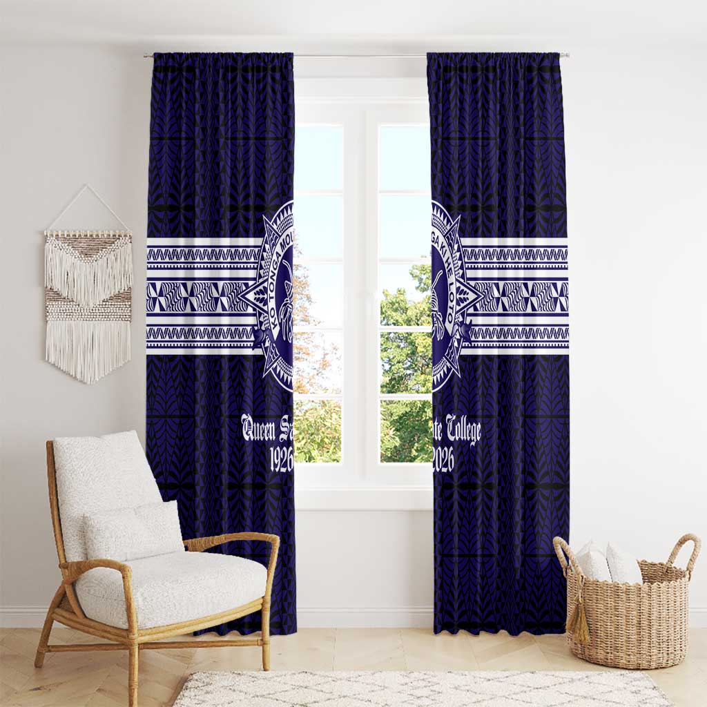 Tonga Queen Salote College 100 years Window Curtain QSC 1926-2026 Tongan Pattern LT9 - Polynesian Pride