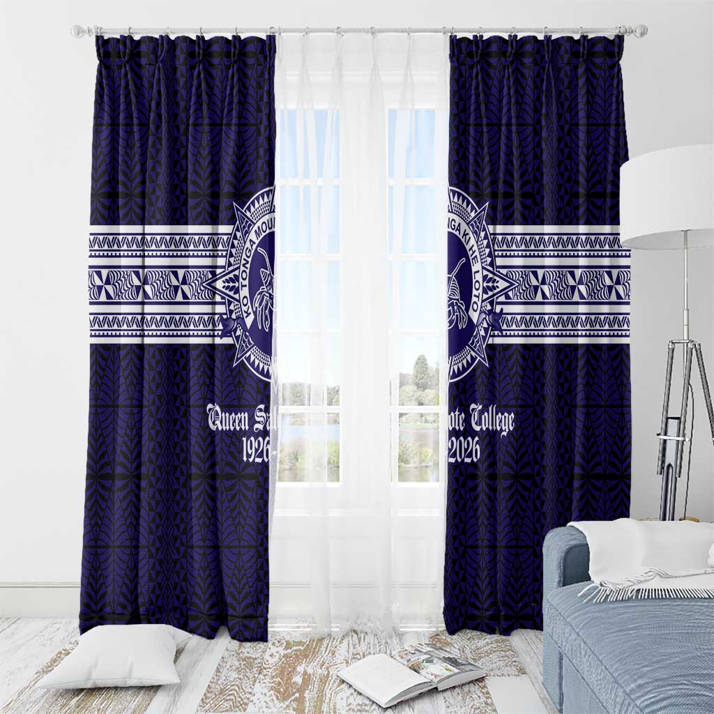 Tonga Queen Salote College 100 years Window Curtain QSC 1926-2026 Tongan Pattern LT9 - Polynesian Pride