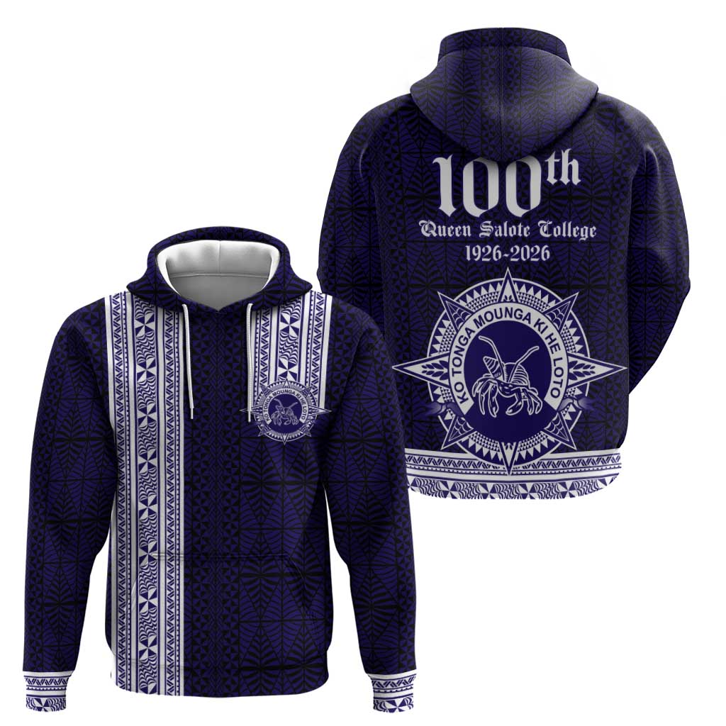 Tonga Queen Salote College 100 years Zip Hoodie QSC 1926-2026 Tongan Pattern LT9 - Polynesian Pride