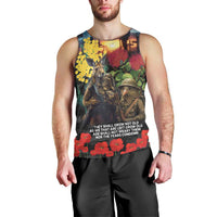 Kangaroo-Kiwi Soldier ANZAC Personalised Men Tank Top Golden Wattle and Pohutukawa Flowers LT9 - Polynesian Pride