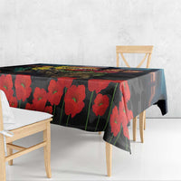 Kangaroo-Kiwi Soldier ANZAC Personalised Tablecloth Golden Wattle and Pohutukawa Flowers LT9 - Polynesian Pride