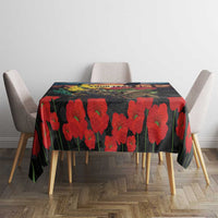 Kangaroo-Kiwi Soldier ANZAC Personalised Tablecloth Golden Wattle and Pohutukawa Flowers LT9 - Polynesian Pride