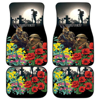 Kangaroo-Kiwi Soldier ANZAC Personalised Car Mats Golden Wattle Poppy Flowers LT9 - Polynesian Pride