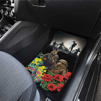 Kangaroo-Kiwi Soldier ANZAC Personalised Car Mats Golden Wattle Poppy Flowers LT9 - Polynesian Pride