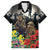 Kangaroo-Kiwi Soldier ANZAC Personalised Family Matching Off The Shoulder Long Sleeve Dress and Hawaiian Shirt Golden Wattle Poppy Flowers