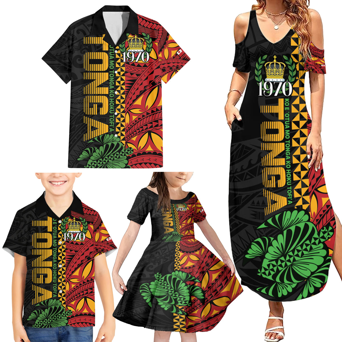 Personalised Tonga Emancipation Day Family Matching Summer Maxi Dress and Hawaiian Shirt Puleanga Fakatui O Since 1970