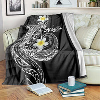 Aloha Hammerhead Shark Blanket Black Hawaiian Kakau Tribal Tattoo