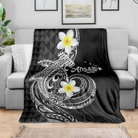 Aloha Hammerhead Shark Blanket Black Hawaiian Kakau Tribal Tattoo