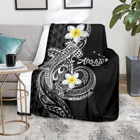 Aloha Hammerhead Shark Blanket Black Hawaiian Kakau Tribal Tattoo