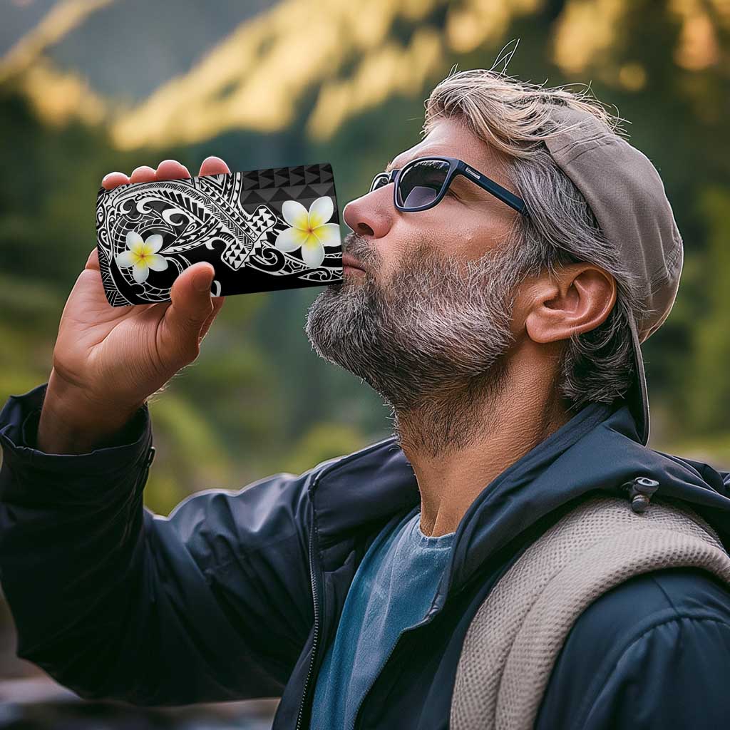 Aloha Hammerhead Shark 4 in 1 Can Cooler Tumbler Black Hawaiian Kakau Tribal Tattoo