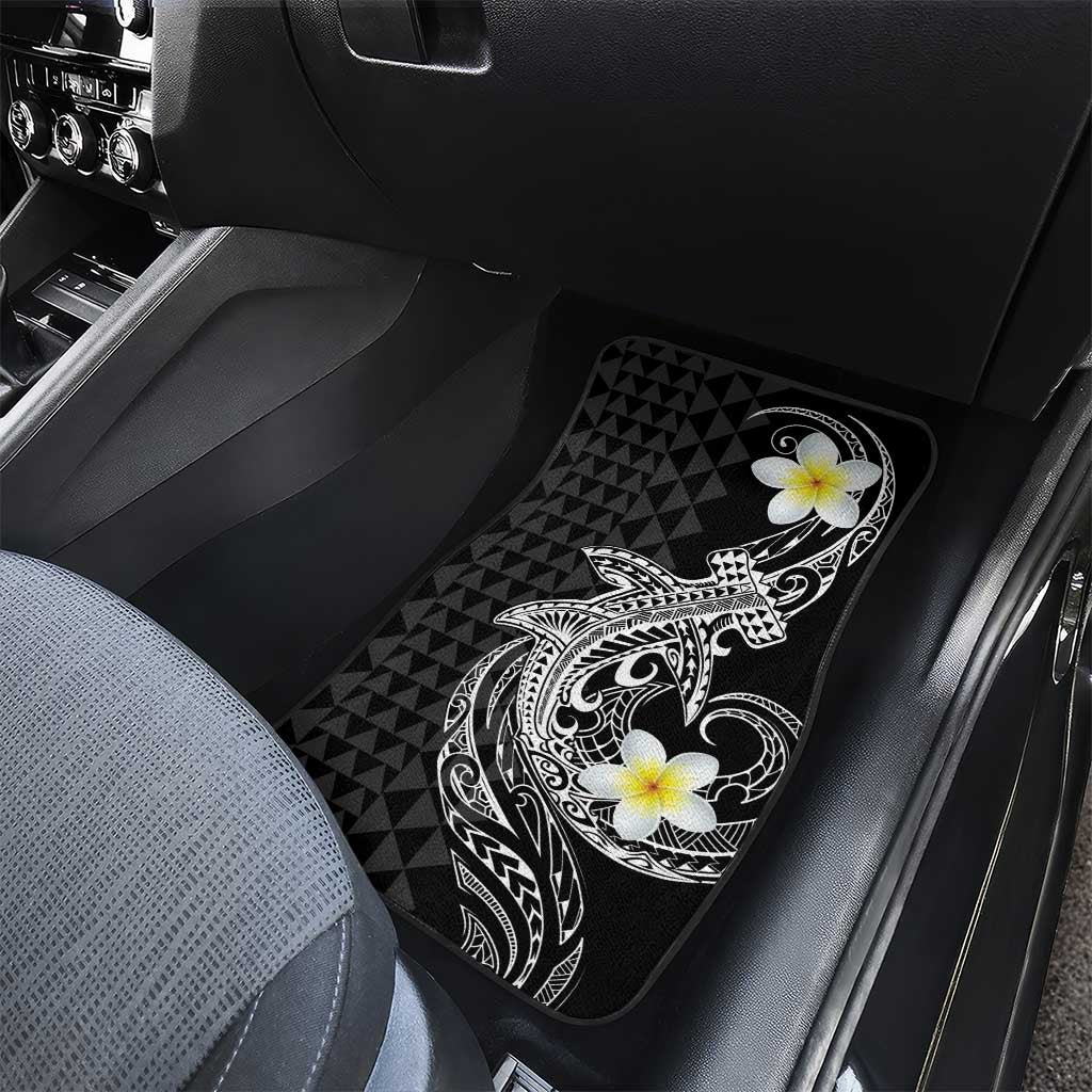 Aloha Hammerhead Shark Car Mats Black Hawaiian Kakau Tribal Tattoo