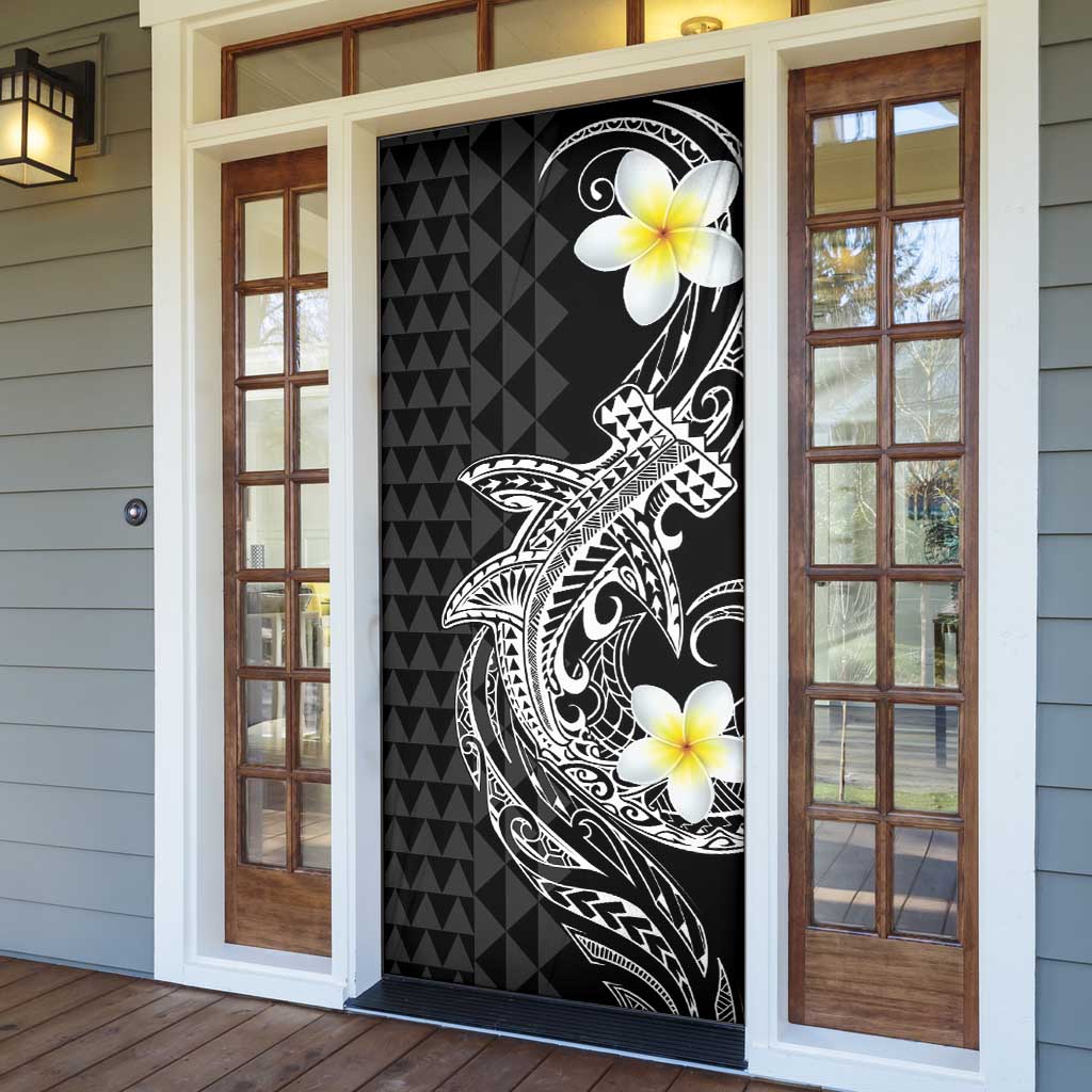 Aloha Hammerhead Shark Door Cover Black Hawaiian Kakau Tribal Tattoo - Polynesian Pride