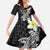 Aloha Hammerhead Shark Family Matching Summer Maxi Dress and Hawaiian Shirt Black Hawaiian Kakau Tribal Tattoo