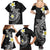Aloha Hammerhead Shark Family Matching Summer Maxi Dress and Hawaiian Shirt Black Hawaiian Kakau Tribal Tattoo