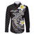 Aloha Hammerhead Shark Family Matching Summer Maxi Dress and Hawaiian Shirt Black Hawaiian Kakau Tribal Tattoo