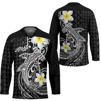 Aloha Hammerhead Shark Hockey Jersey Black Hawaiian Kakau Tribal Tattoo - Polynesian Pride