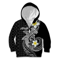 Aloha Hammerhead Shark Kid Hoodie Black Hawaiian Kakau Tribal Tattoo
