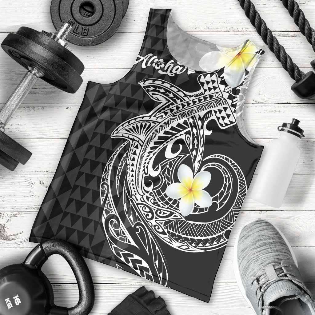 Aloha Hammerhead Shark Men Tank Top Black Hawaiian Kakau Tribal Tattoo
