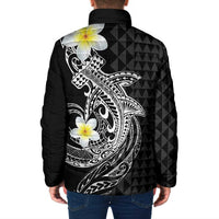 Aloha Hammerhead Shark Padded Jacket Black Hawaiian Kakau Tribal Tattoo - Polynesian Pride