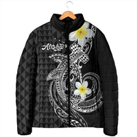 Aloha Hammerhead Shark Padded Jacket Black Hawaiian Kakau Tribal Tattoo - Polynesian Pride