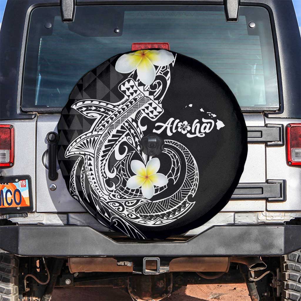 Aloha Hammerhead Shark Spare Tire Cover Black Hawaiian Kakau Tribal Tattoo