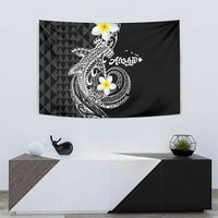 Aloha Hammerhead Shark Tapestry Black Hawaiian Kakau Tribal Tattoo