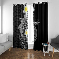 Aloha Hammerhead Shark Window Curtain Black Hawaiian Kakau Tribal Tattoo
