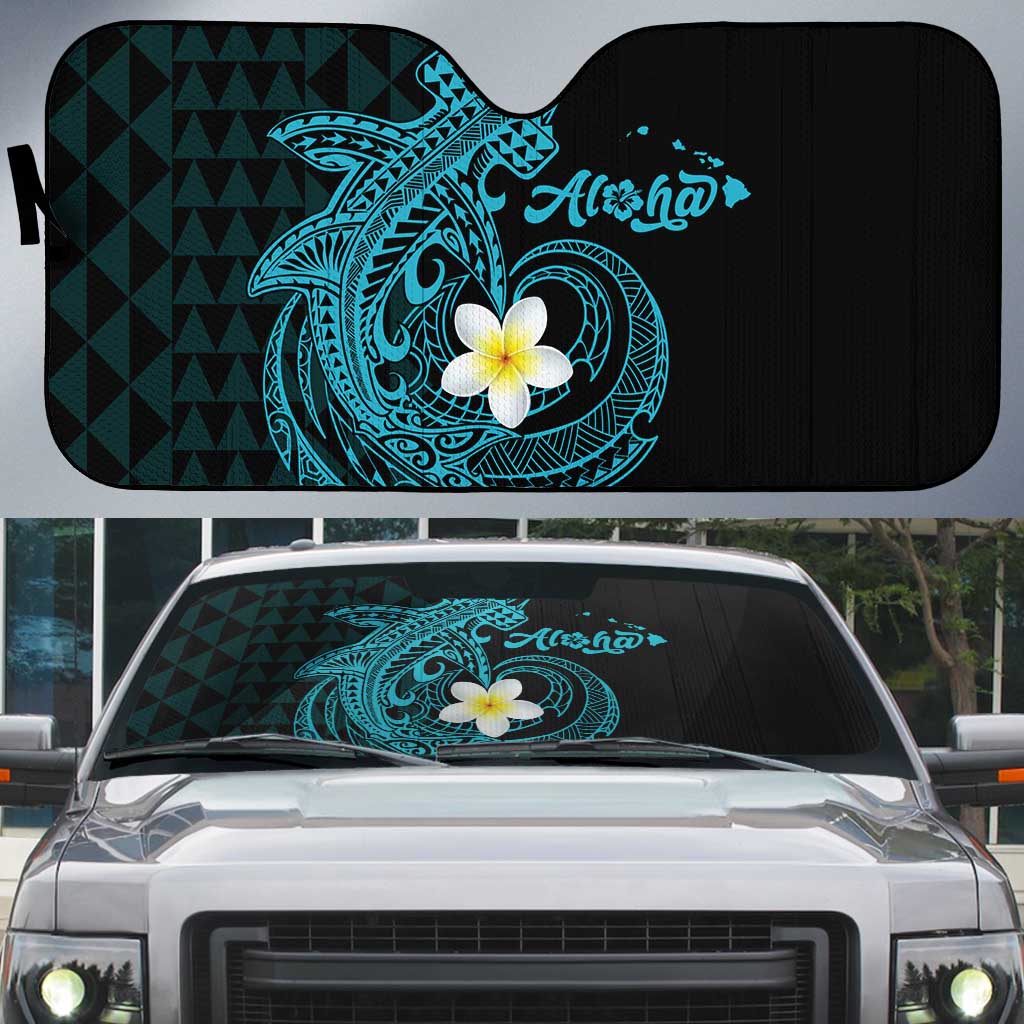 Aloha Hammerhead Shark Auto Sun Shade Calypso Hawaiian Kakau Tribal Tattoo - Polynesian Pride