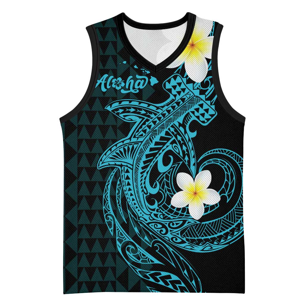 Aloha Hammerhead Shark Basketball Jersey Calypso Hawaiian Kakau Tribal Tattoo - Polynesian Pride