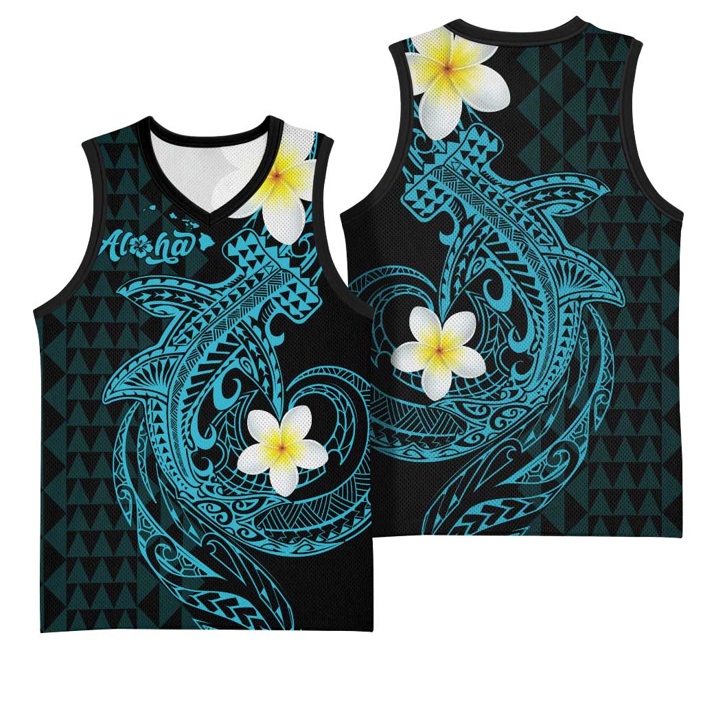 Aloha Hammerhead Shark Basketball Jersey Calypso Hawaiian Kakau Tribal Tattoo - Polynesian Pride