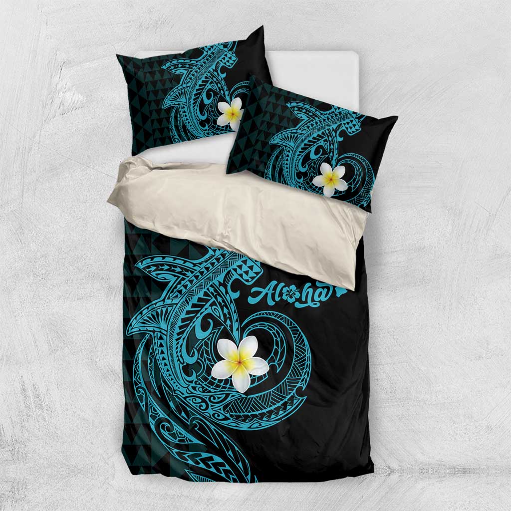 Aloha Hammerhead Shark Bedding Set Calypso Hawaiian Kakau Tribal Tattoo