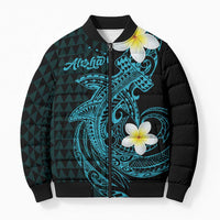 Aloha Hammerhead Shark Bomber Puffer Jacket Calypso Hawaiian Kakau Tribal Tattoo - Polynesian Pride