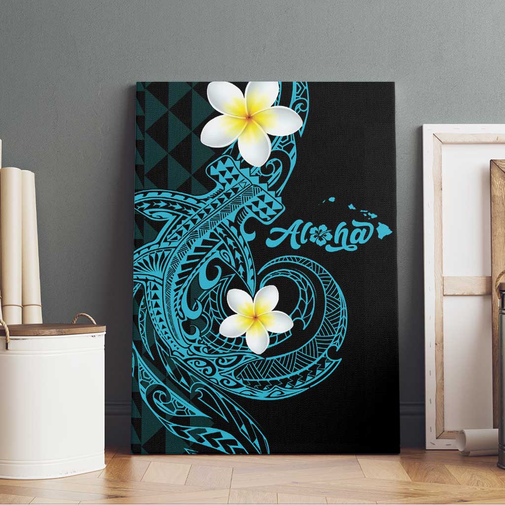 Aloha Hammerhead Shark Canvas Wall Art Calypso Hawaiian Kakau Tribal Tattoo