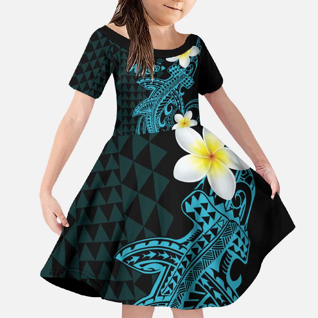 Aloha Hammerhead Shark Family Matching Mermaid Dress and Hawaiian Shirt Calypso Hawaiian Kakau Tribal Tattoo