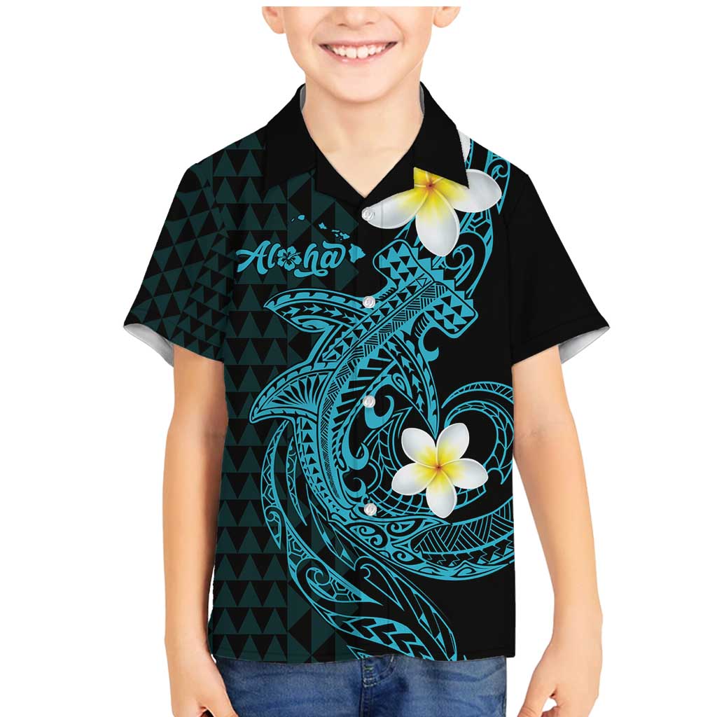 Aloha Hammerhead Shark Family Matching Mermaid Dress and Hawaiian Shirt Calypso Hawaiian Kakau Tribal Tattoo