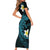 Aloha Hammerhead Shark Family Matching Short Sleeve Bodycon Dress and Hawaiian Shirt Calypso Hawaiian Kakau Tribal Tattoo