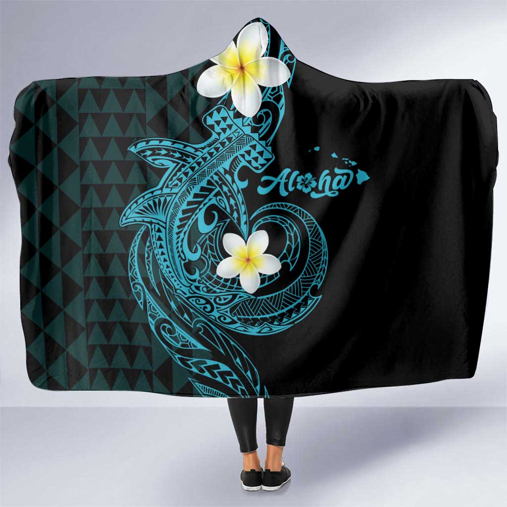 Aloha Hammerhead Shark Hooded Blanket Calypso Hawaiian Kakau Tribal Tattoo