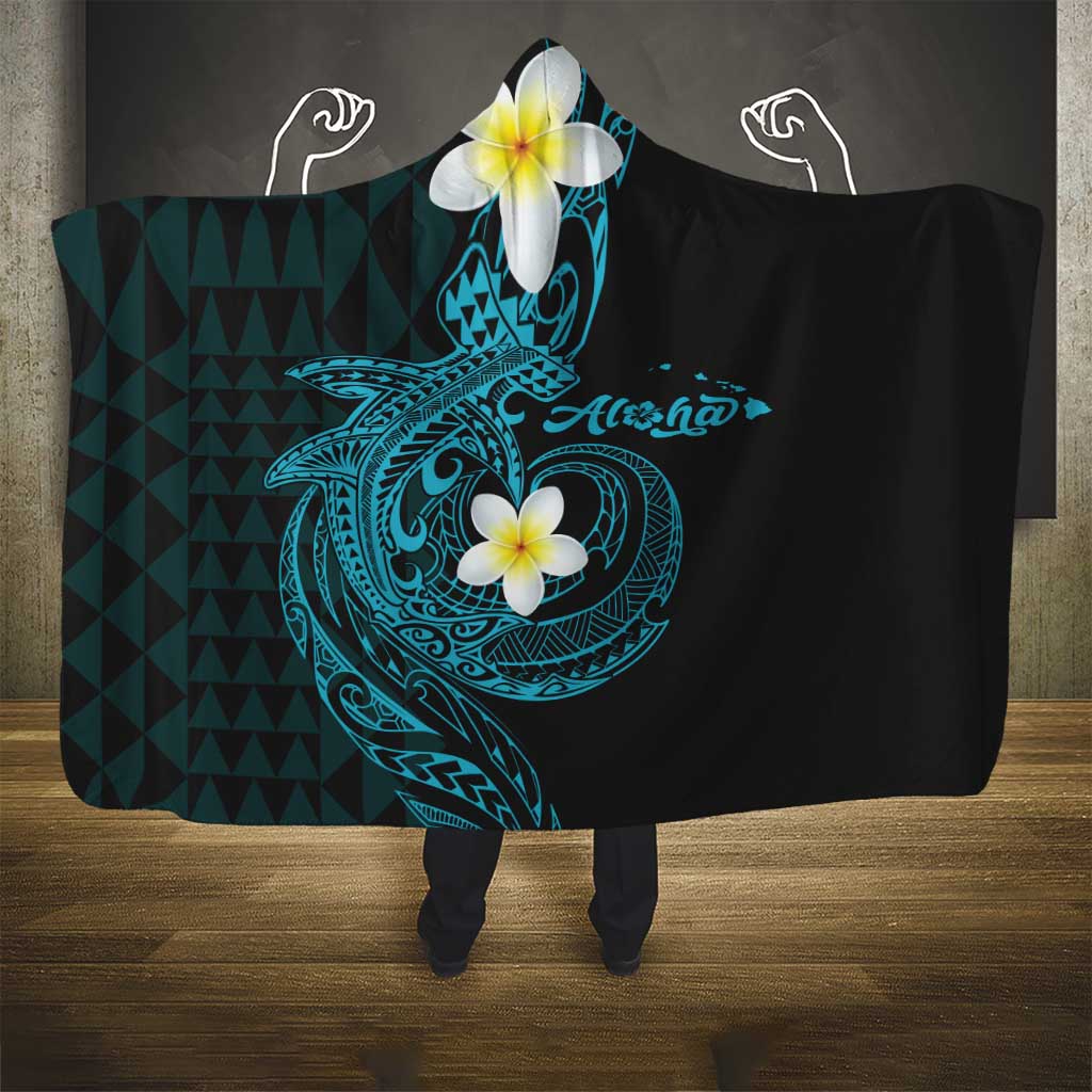 Aloha Hammerhead Shark Hooded Blanket Calypso Hawaiian Kakau Tribal Tattoo