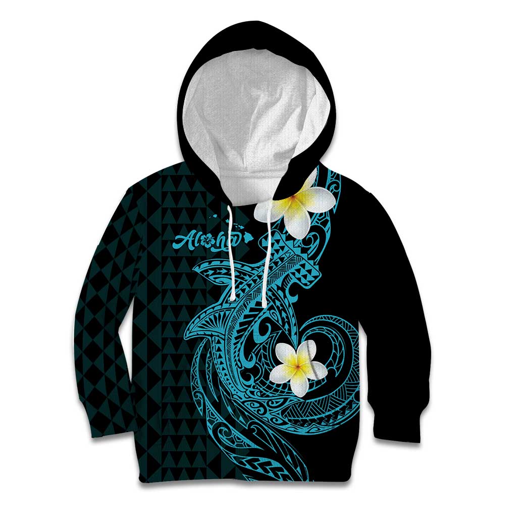 Aloha Hammerhead Shark Kid Hoodie Calypso Hawaiian Kakau Tribal Tattoo