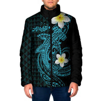 Aloha Hammerhead Shark Padded Jacket Calypso Hawaiian Kakau Tribal Tattoo LT9 Men Blue - Polynesian Pride