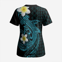 Aloha Hammerhead Shark Scrub Top Calypso Hawaiian Kakau Tribal Tattoo - Polynesian Pride