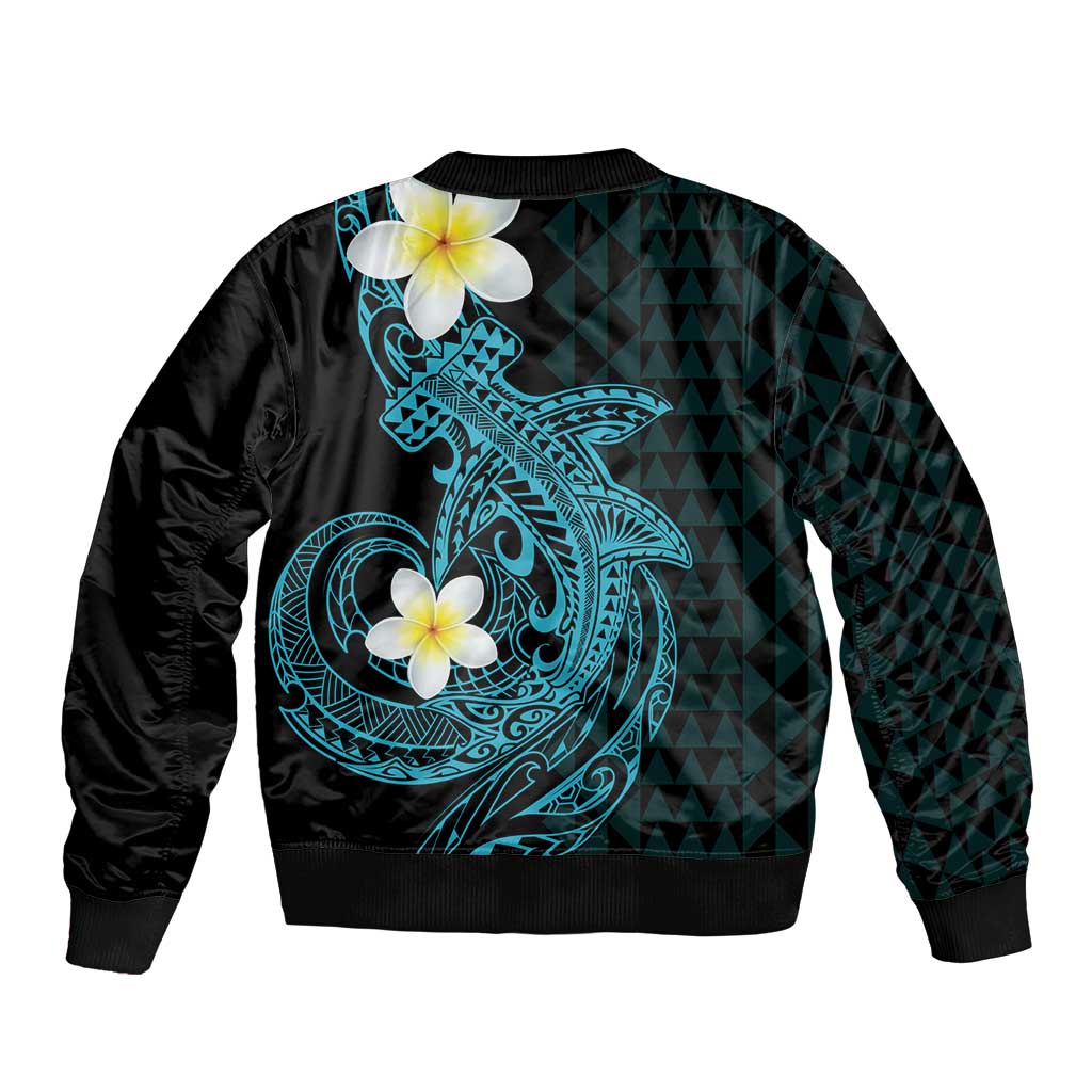 Aloha Hammerhead Shark Sleeve Zip Bomber Jacket Calypso Hawaiian Kakau Tribal Tattoo