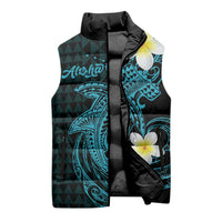 Aloha Hammerhead Shark Sleeveless Puffer Jacket Calypso Hawaiian Kakau Tribal Tattoo LT9 - Polynesian Pride