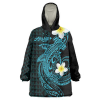 Aloha Hammerhead Shark Wearable Blanket Hoodie Calypso Hawaiian Kakau Tribal Tattoo
