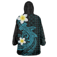 Aloha Hammerhead Shark Wearable Blanket Hoodie Calypso Hawaiian Kakau Tribal Tattoo