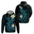 Aloha Hammerhead Shark Zip Hoodie Calypso Hawaiian Kakau Tribal Tattoo