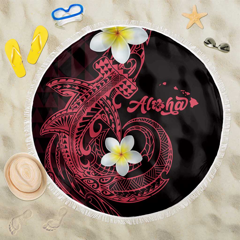Aloha Hammerhead Shark Beach Blanket Feverish Pink Hawaiian Kakau Tribal Tattoo