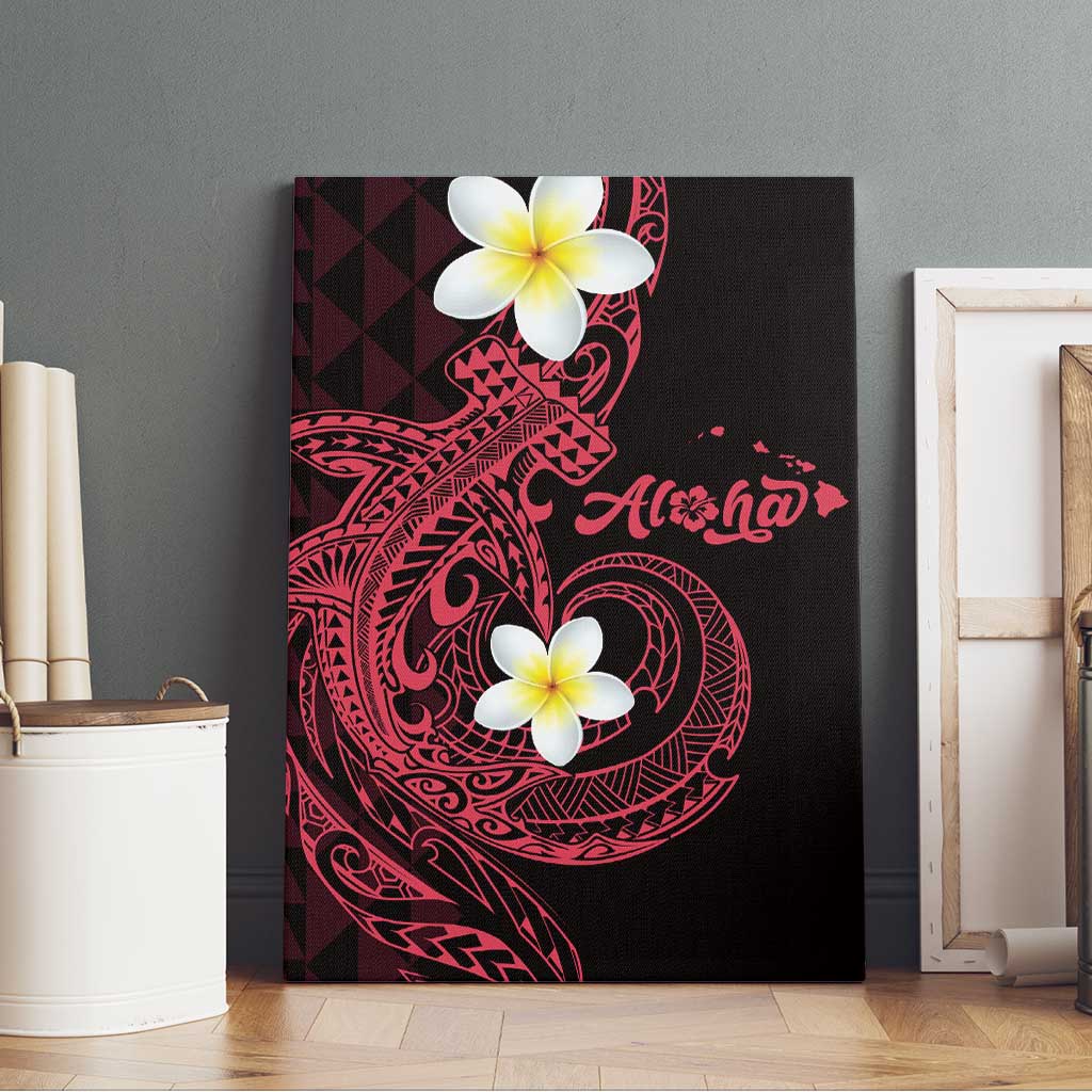 Aloha Hammerhead Shark Canvas Wall Art Feverish Pink Hawaiian Kakau Tribal Tattoo