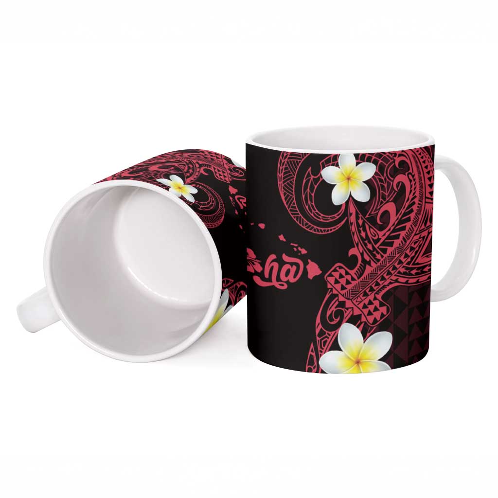 Aloha Hammerhead Shark Ceramic Mug Feverish Pink Hawaiian Kakau Tribal Tattoo - Polynesian Pride